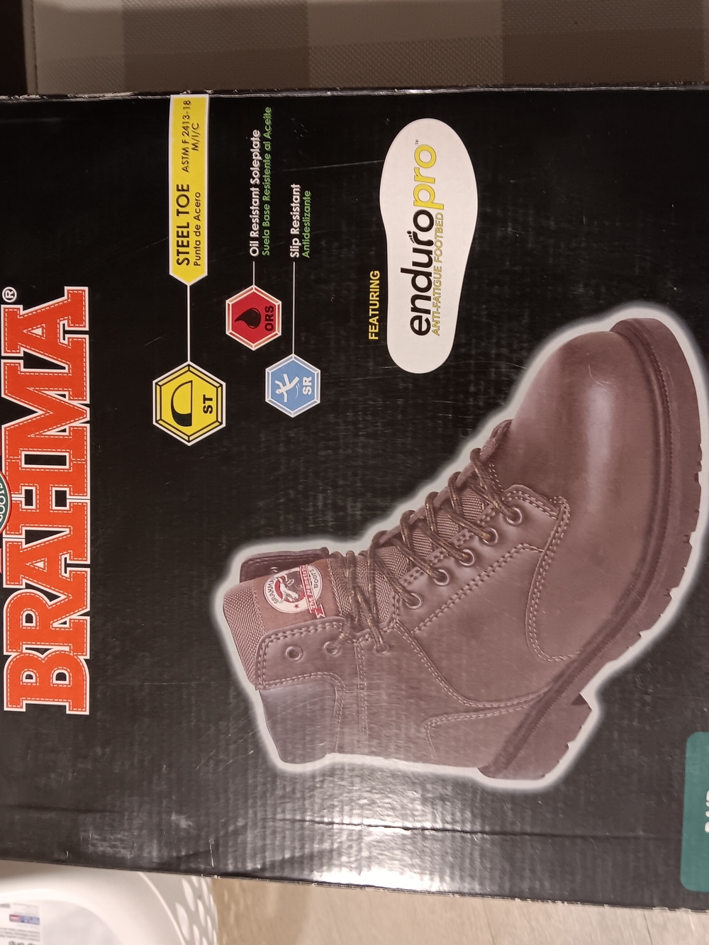Brahma Men's Dark Brown Steel Toe Work Boot Sz 13